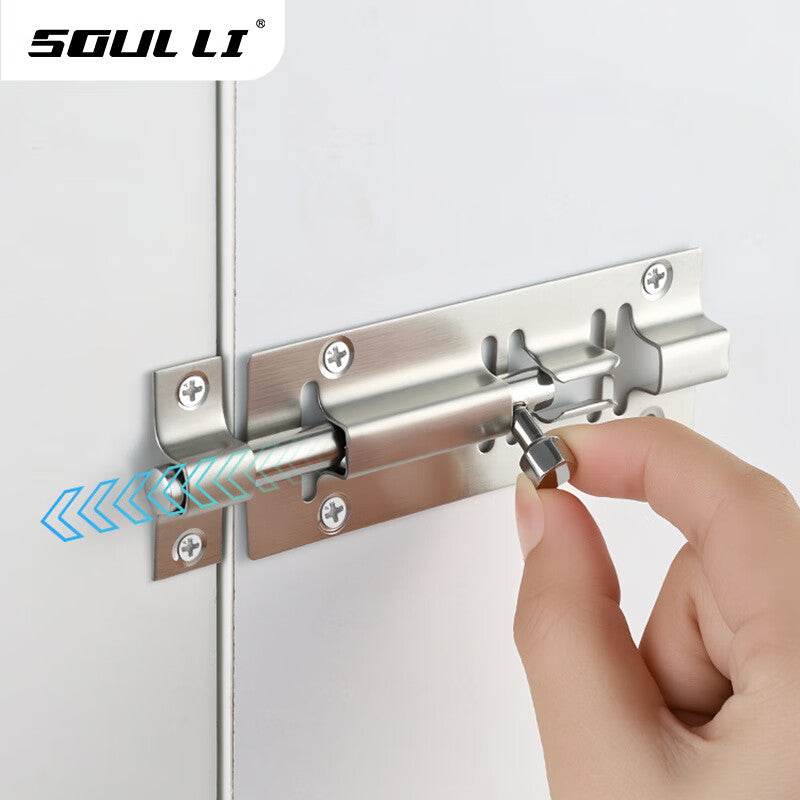 Shouli surface-mounted stainless steel door bolt, door latch, anti-theft door bolt, lock, wooden door latch, door bolt, 8-inch