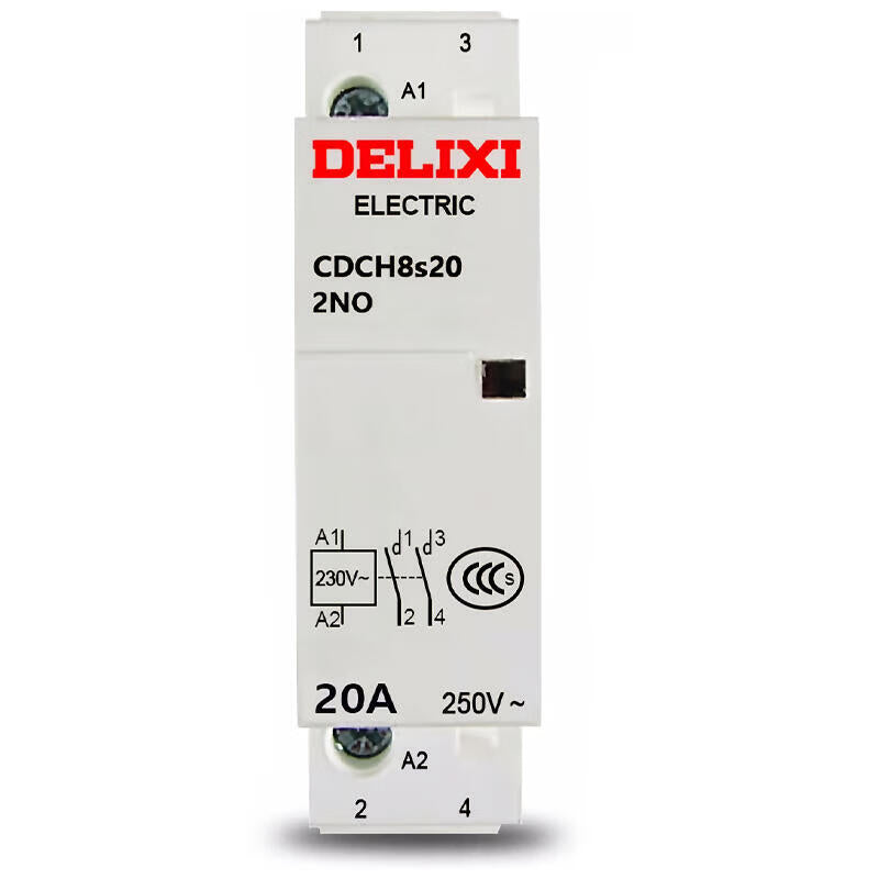 Delixi 20A 4P AC Contactor CDCH8S20 for Home Use 220-240V