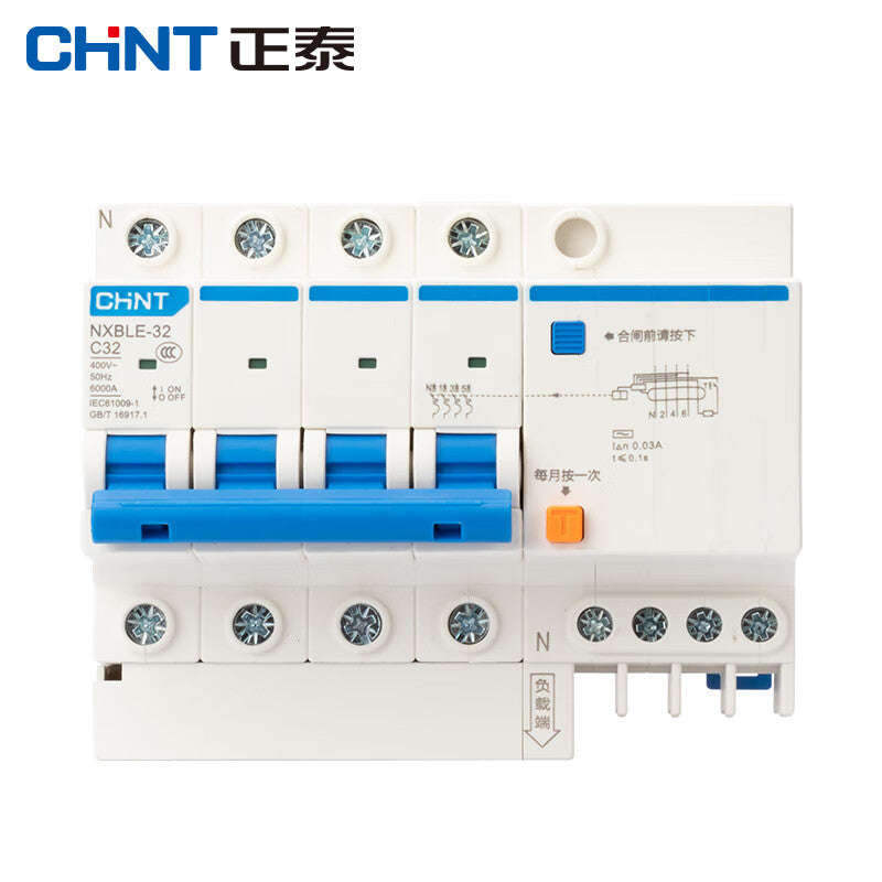 Chint NXBLE-32-4P Circuit Breaker with Leakage Protection