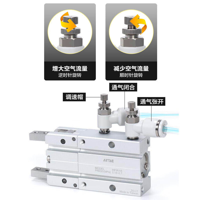 AirTAC L-type throttle valve [thread M5, pipe φ6mm], intake throttle; PSL6M5B