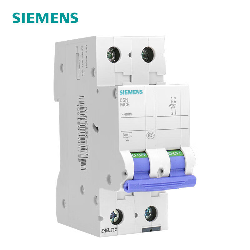 Siemens 5SN6206-8CN 6A 2P 6KA 400VAC Main Circuit Breaker