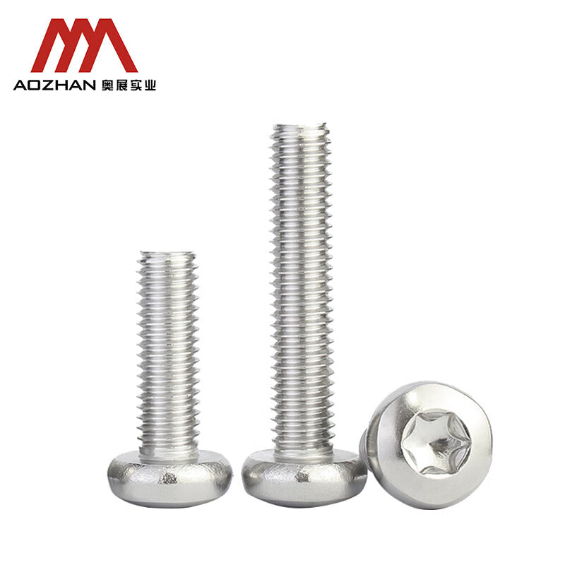 AOZHAN GB2672 Torx Screw Pan Head Machine Screws, 304 Stainless Steel, Round Head Pan Head Internal Torx Screws, Anti-theft Screws GPH M4*5 (2000 pieces/box)