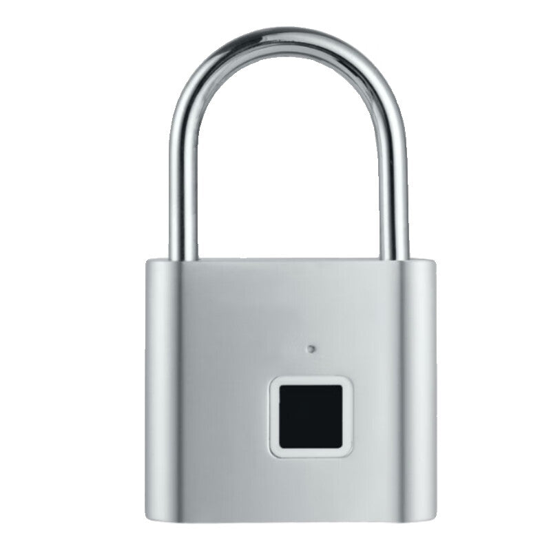 Thousand-speed wheel fingerprint smart padlock, fingerprint padlock, smart electronic padlock, silver, second generation, security upgrade, supports 20 fingerprints.