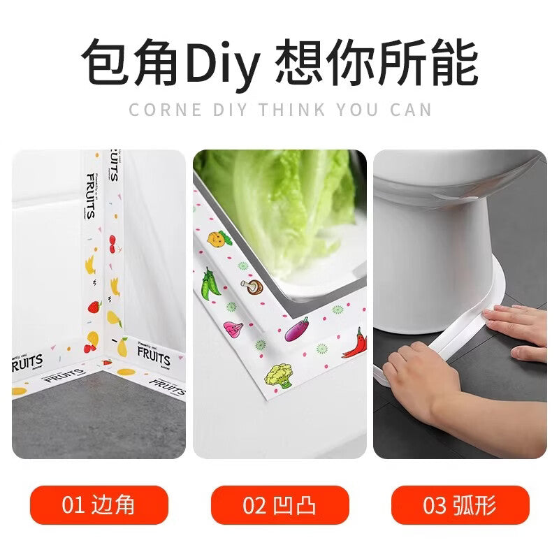 Taims Kitchen Stickers - Waterproof Sink Stickers, Grout Seal Stickers, Stove Anti-oil Stickers, Anti-mildew and Anti-stain Stickers, Self-adhesive Sealing Strips, 1.5m