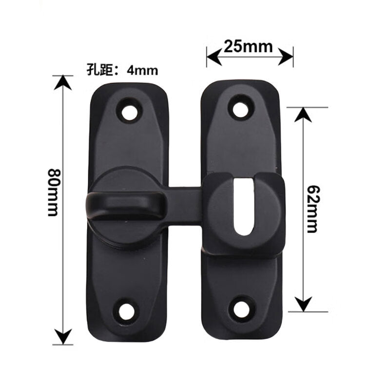 Dajujiang No-Drill Bolt Anti-theft Door Lock, Bathroom Door Bolt Clip, Safety Sliding Surface Mount Bedroom Deadbolt Device