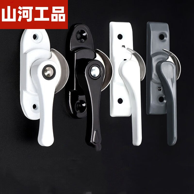Shanhe Industrial Products Universal Crescent Lock for Aluminum Alloy and PVC Sliding Windows and Doors, Right Crescent (Hole Spacing 60mm + Long Hook)