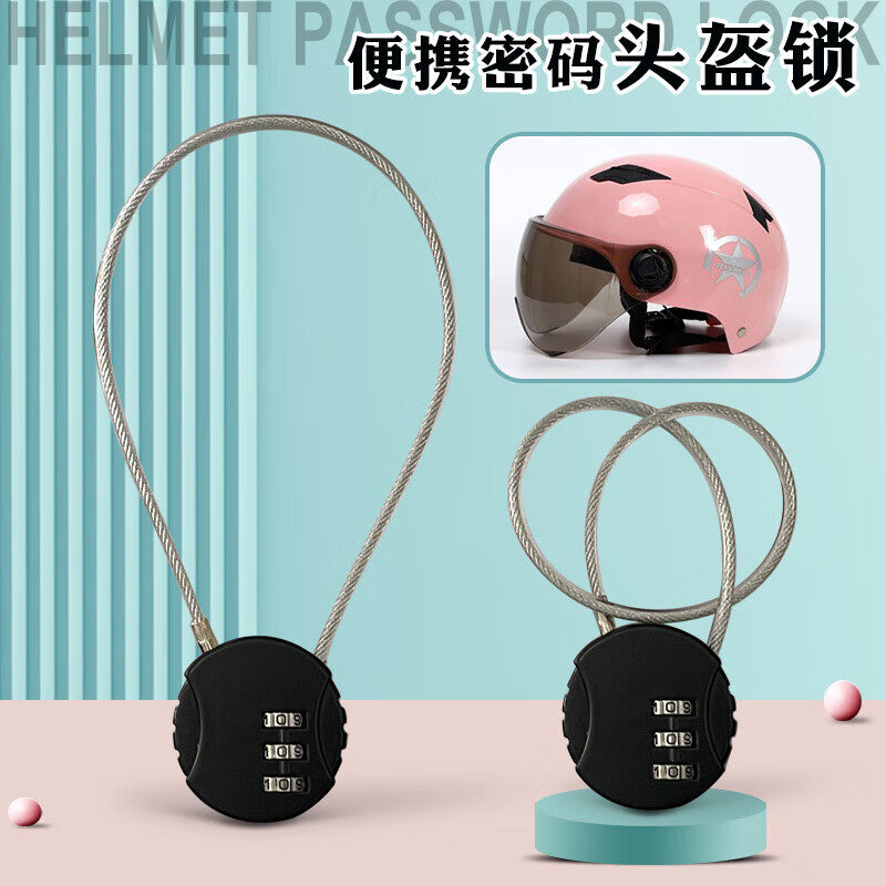 Shanglijin Extended Steel Cable Combination Lock, Thin Steel Wire Rope Padlock, Compact and Portable Combination Helmet Lock, Luggage Lock, 30cm