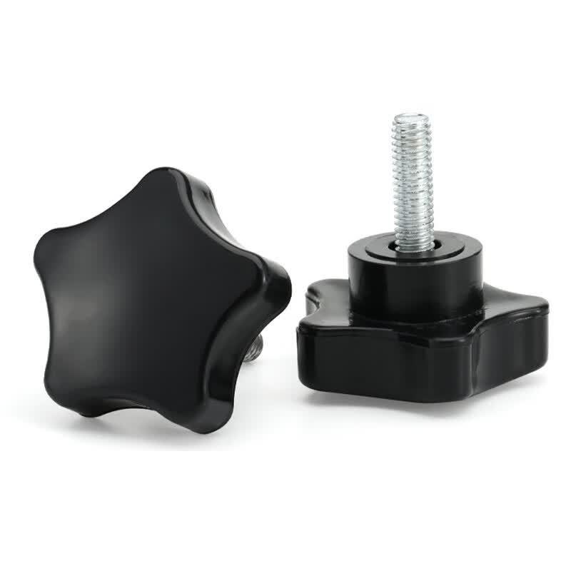 Bairuit M4-M12 Torx Handle Screw, Star-shaped Hexagonal Handle, Plastic Head, Wooden Hand-tightening Screw, Adjustable Manual Bolt M6*50 [Handle Diameter 32mm] Hexagonal