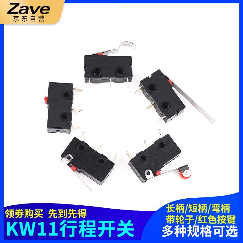 ZAVE microswitches, red buttons (5 in total)