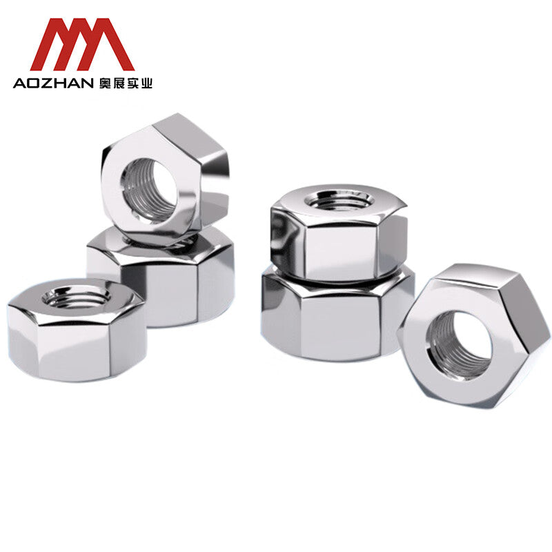 AOZHAN HG20634 Hexagonal Nuts for Steel Pipe Flanges, 304 Stainless Steel Chemical Nuts and Sheets, GPH M48 (25 pieces/box)
