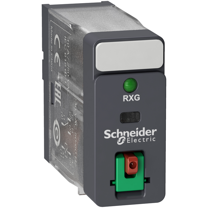 Schneider Electric interface relay, 1CO, 24VAC, with test rod and LED; RXG12B7