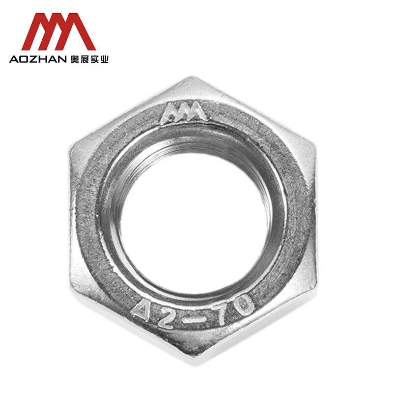 Aozhan Industrial 304 Stainless Steel Type 1 Hex Nuts GB6170 Hex Nuts and Screws M4-M45 M4 (110 pieces)