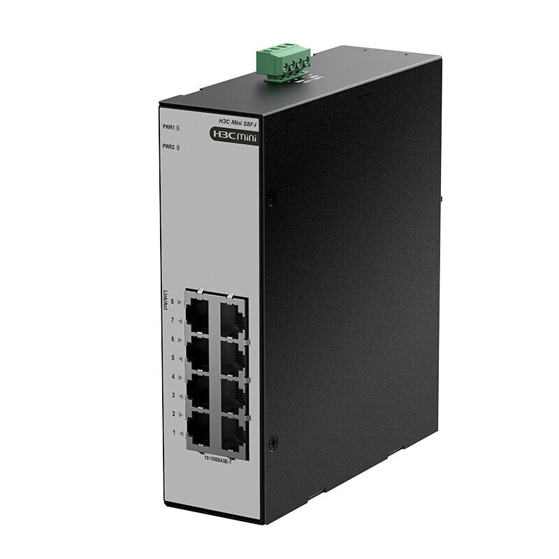 H3C 100M 8-port industrial switch Mini S8F-I monitoring network hub rail-mounted IP41 protection level plug and play