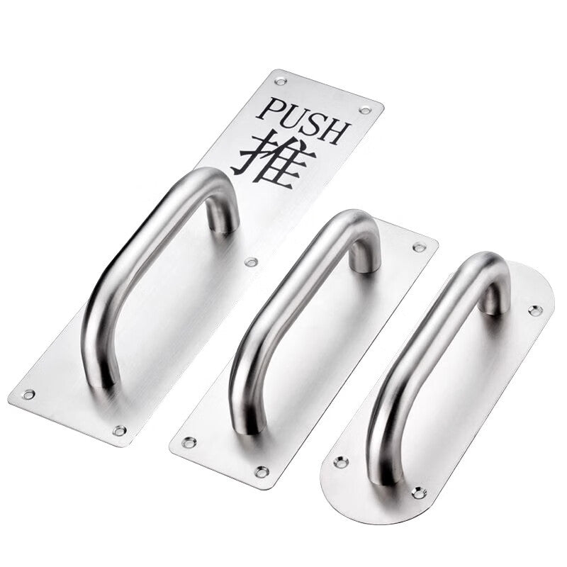 Panggu Precision Thickened Stainless Steel Handles and Armrests, 304 Brushed Silver, Large Round