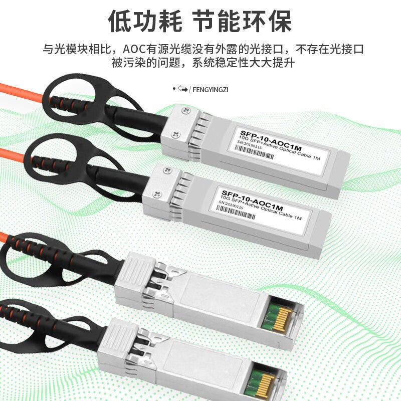 Fengyingzi QSFP+ AOC Active Optical Cable 40G Fiber Stacking Cascade High-Speed Optical Cable QSFP+ to 4X10G Compatible with Huawei, H3C, H3C, and Cisco 1-meter FYZ-GY231