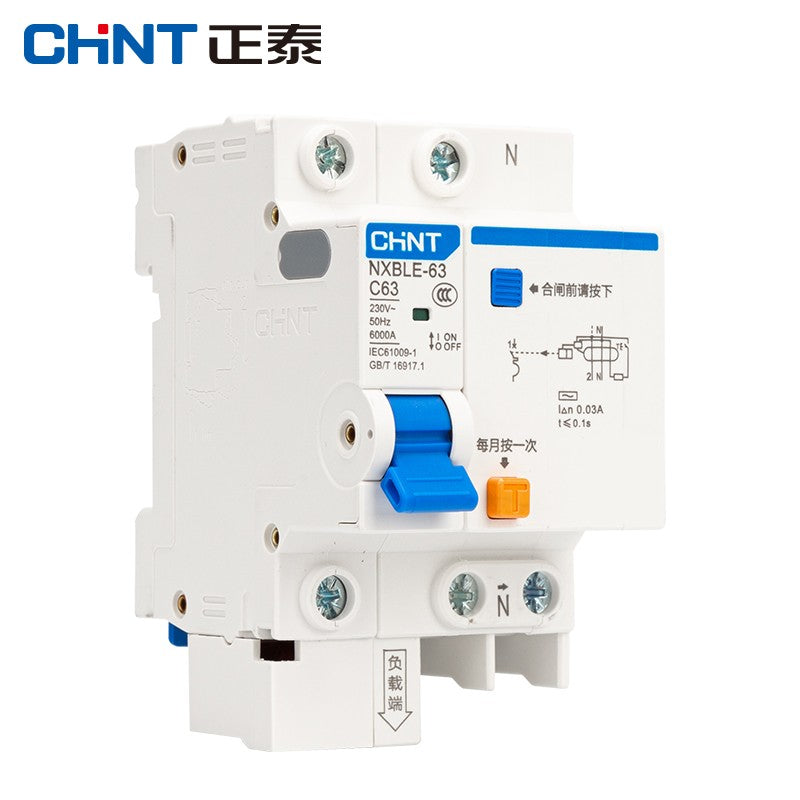 Chint (CHNT) NXBLE-63-1PN-C63-30MA-6KA small leakage protection circuit breaker leakage protection air switch