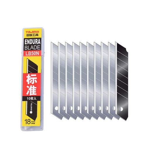 Tajima L-type standard replacement blade/utility knife, 100*18*0.5mm, 10 blades/tube; LB50N