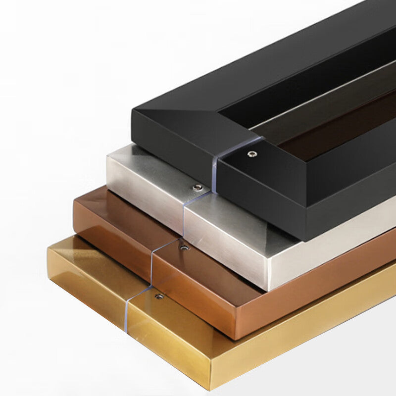 Deqi Stainless Steel Glass Door Handles, Thickened Square Tube Door Handles, Hotel and Shop Door Handles, Large Sliding Door and Wooden Door Handles, Black Titanium Gold, Length 800mm/Hole Spacing 762mm