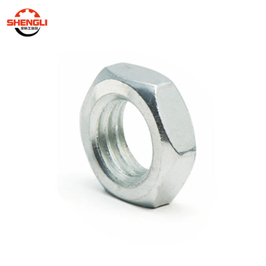 Shengli GB6172.1 Galvanized Hexagonal Thin Nuts, Hexagonal Flat Thin Screw Caps, M6 [200 pieces]