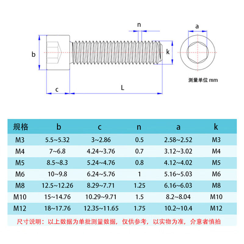Haisdike HKSY-8 8.8 grade blackened (quenched) cup head screw GB70 internal hex socket head cap screw full thread M8*35 (100 pieces)