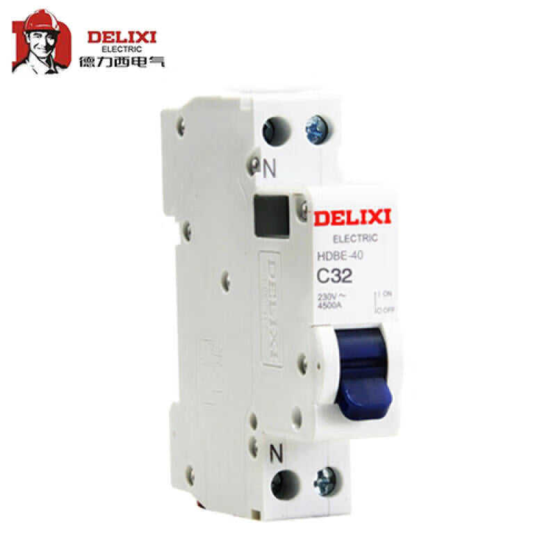 Delixi Electric HDBE-40 phase + neutral circuit breaker; HDBE-40 1P + NC 6A