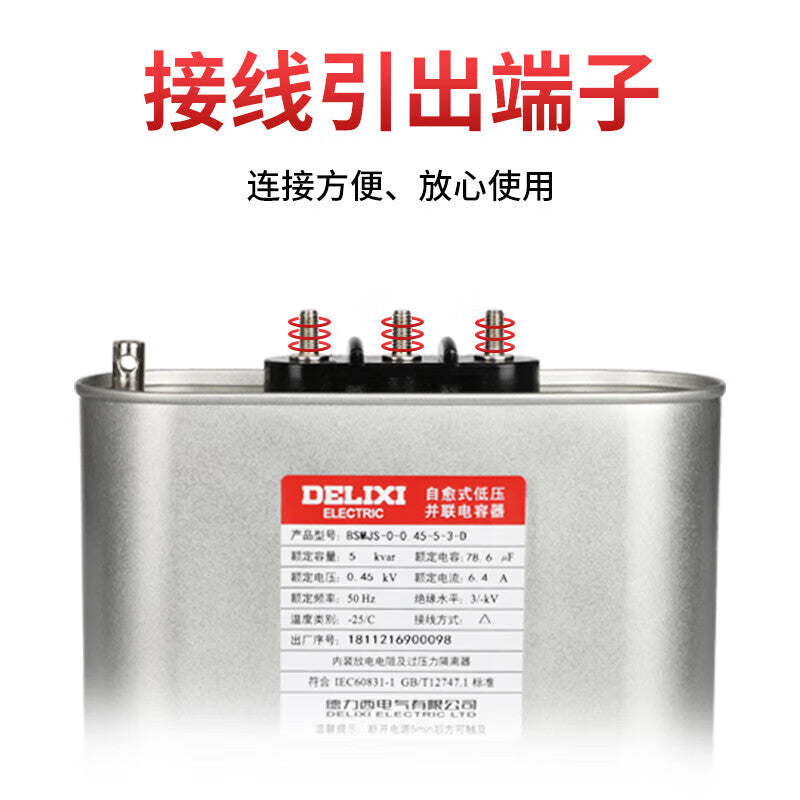 Delixi BSMJS Self-Healing Parallel Power Capacitor 5-3 0.45kV