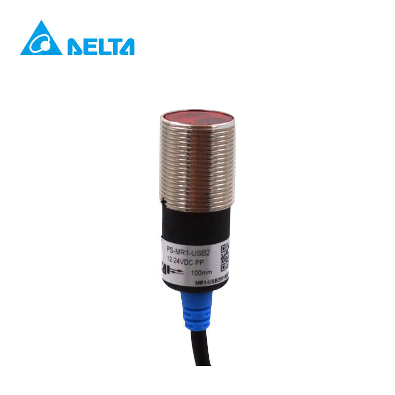 Delta diffuse reflection photoelectric sensor, push-pull output (compatible with NPN/PNP), 100mm detection distance; PS-MR1-USB2