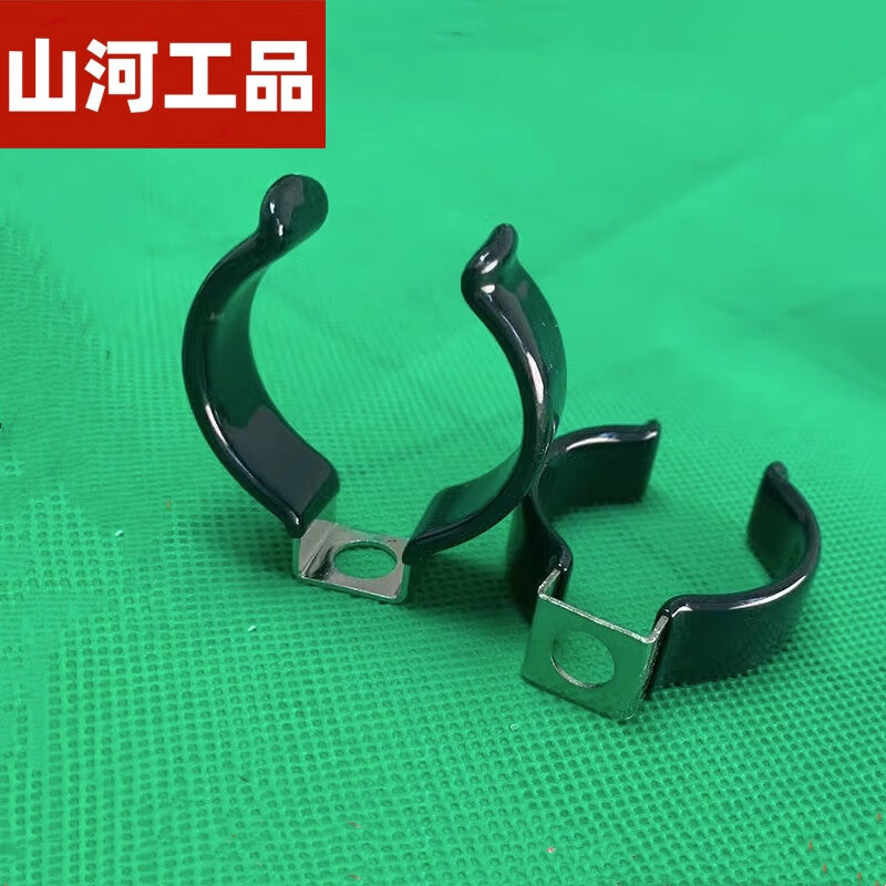 Shanhe Industrial Products Coated Insulating Stainless Steel Spring Clip Fixing Clip Pipe Buckle U-shaped Clamp Lamp Tube Clip Water Pipe Spring Clip Bracket White Coated 40mm Suitable for Diameter 40mm