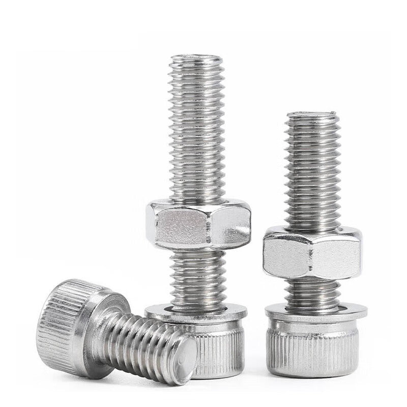 Kaihe Screws, 304 Stainless Steel Socket Head Screws, M12*100mm Set (3 sets per pack)