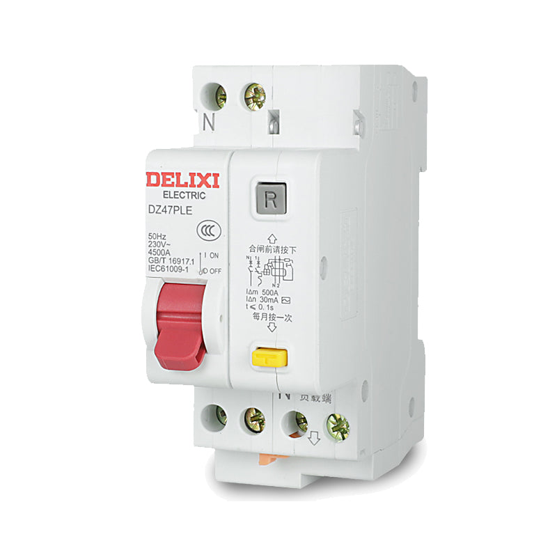 DELIXI ELECTRIC Leakage circuit breaker switch phase line + neutral line DZ47PLE 1P+ND 10A/piece