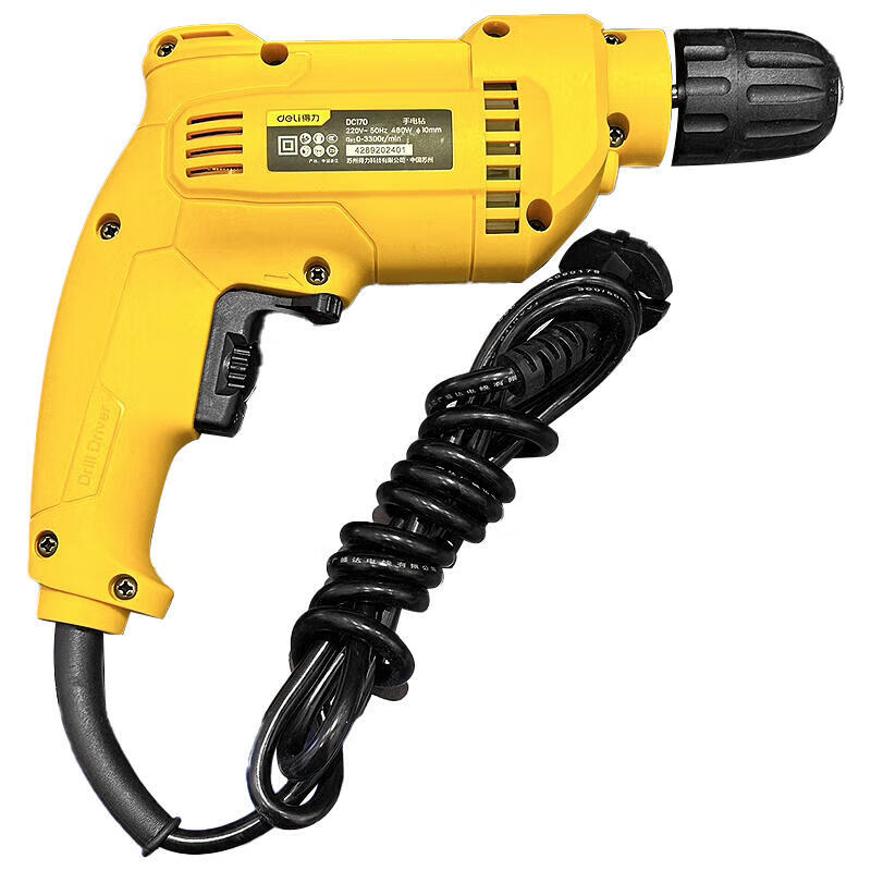 Deli Tools Home Improvement Grade 480W 10mm AC Hand Drill; DC170