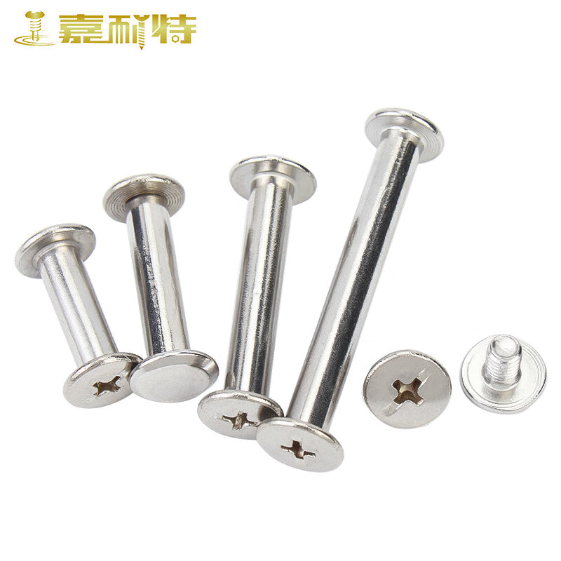 Jianite 304 Stainless Steel Flat Head M3*15-Outer Diameter 4 (10 sets) M3*15-Outer Diameter 4-Rivets for Ledgers, Photo Albums, and Recipes