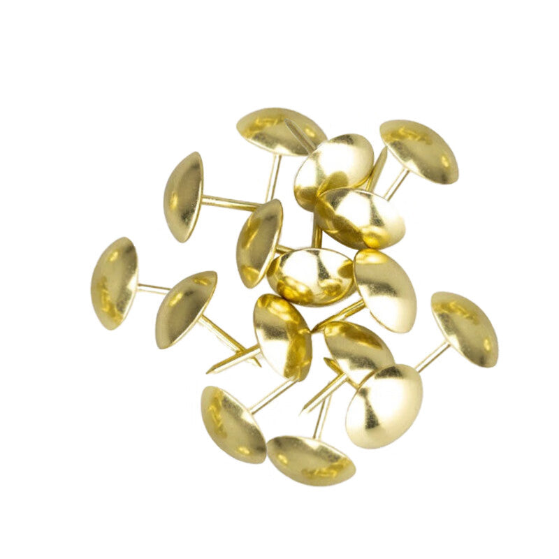 Deqi Large Head Round Head Nails, Antique Nails, Large Thumbtacks, Hard and Soft Packaging Bubble Nails, Imitation Gold, 25*25mm (50 pieces)