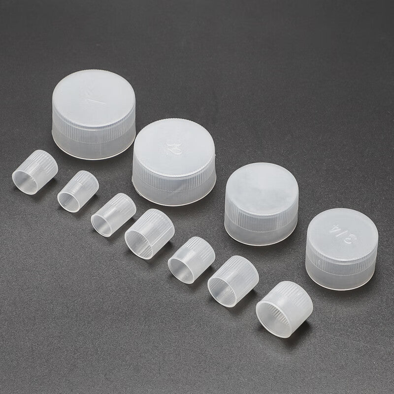 Ren Dian Plastic Threaded Protective Sleeve Transparent Plastic End Cap Thread Plastic Cap Round Steel Pipe Sealing H Dustproof Plug H-G3/8 (200 pieces)