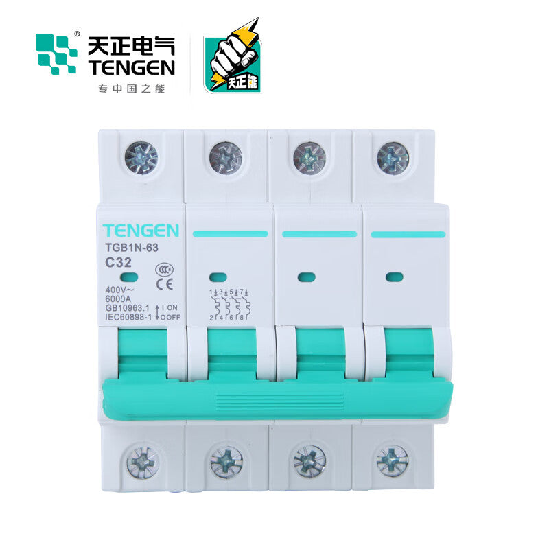 Tianzheng Electric Air Switch TGB1N 4P C 32A 6KA 335012800782 Miniature Circuit Breaker