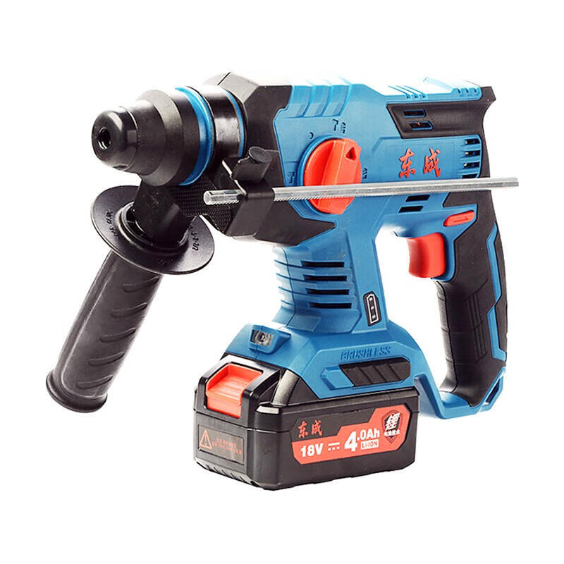 Dongcheng 18V rechargeable brushless electric hammer with 4.0AH batteries and charger; DCZC22B
