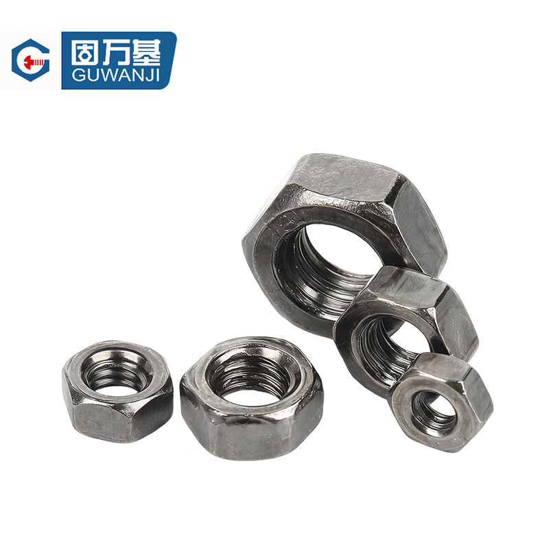 GUWANJI hexagonal nuts, carbon steel black nickel hexagonal nuts, bolts, caps, and nuts, M2.6 [2000 pieces]