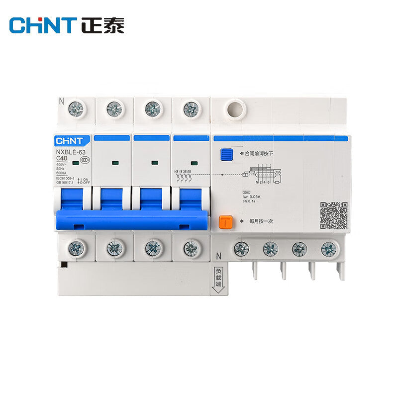 Chint NXBLE-63-4P-C40 40A Leakage Protection Circuit Breaker