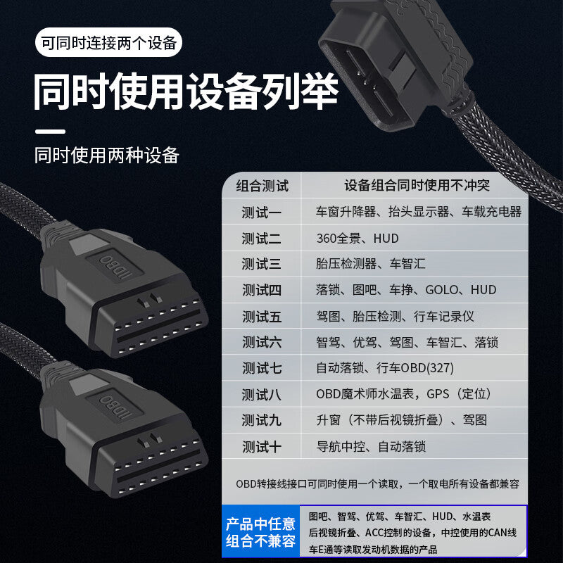 Bayer OBD2 1-to-1 Adapter Cable, 16-pin Fully Powered Male to Female Automotive Diagnostic Extension Cable, 0.3m BY-M1F2X30
