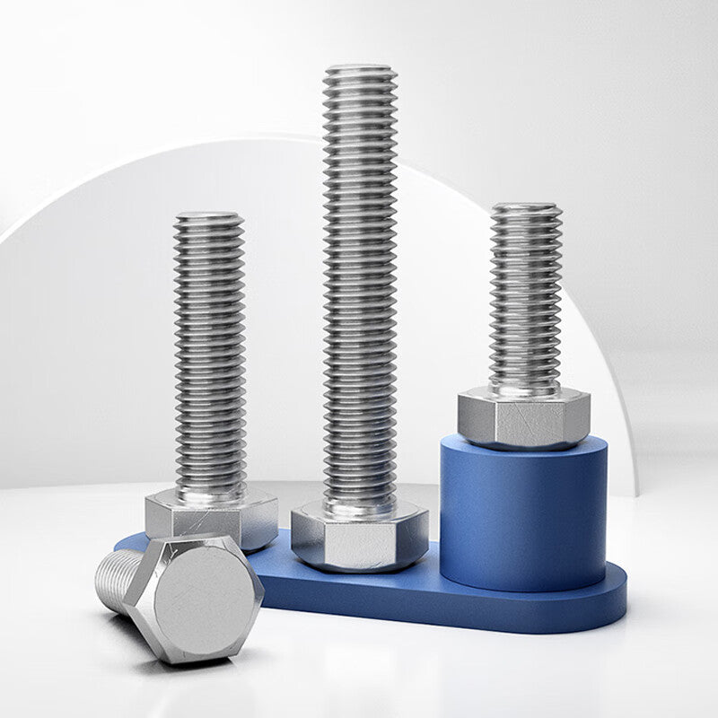 Bairuit 304 Stainless Steel Extended Fully Threaded Hex Head Screws DIN933 M8*45 [2 pieces]