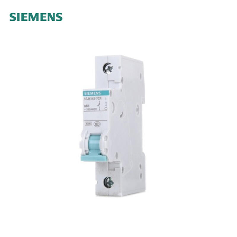 Siemens small circuit breaker green series 63A 1P C 6kA; 5SJ6-C63-1P