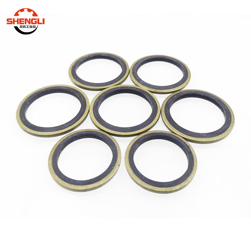 Shengli Combination High-Pressure Oil Pipe Sealing Gaskets and Sealing Screw Gaskets, Nitrile Combination Gaskets, Inner Diameter 22mm [100 Pieces]