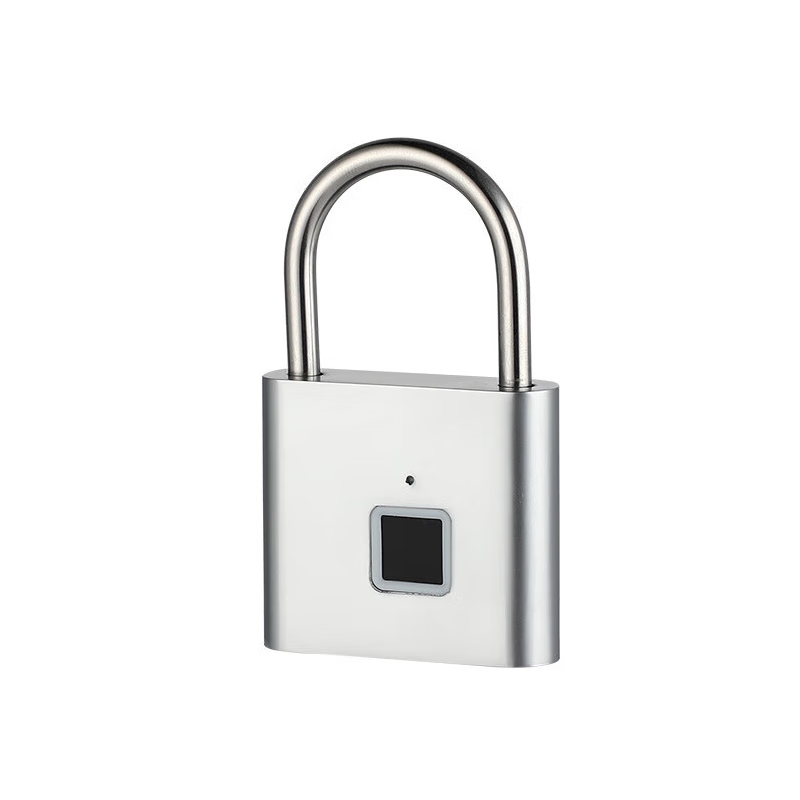 Du'ao fingerprint smart padlock, home indoor anti-theft smart padlock, electronic padlock head, drawer lock, cabinet, matte silver.