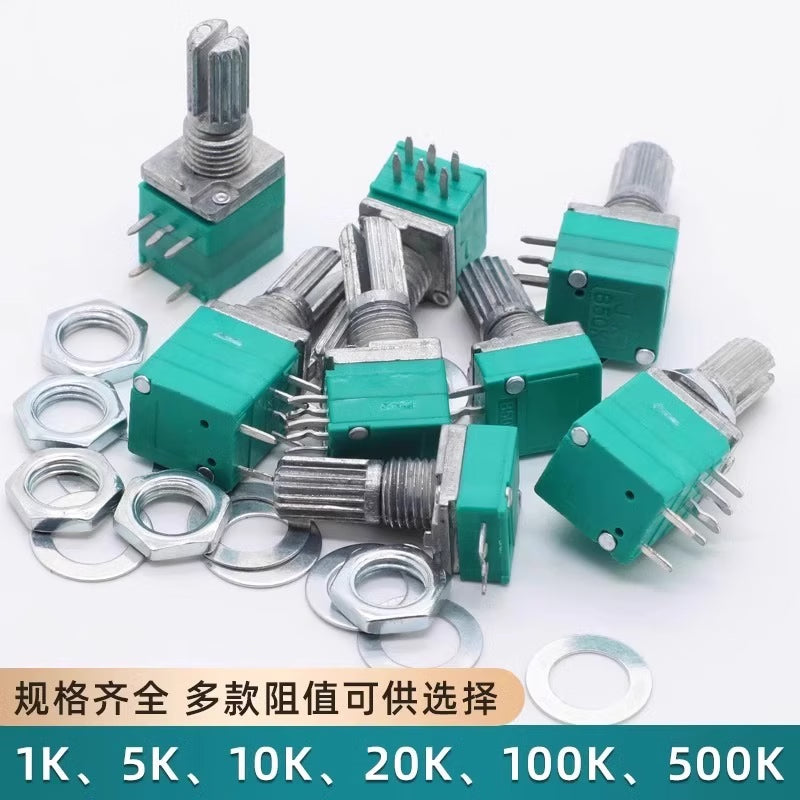 Huijun RK097 potentiometer 3/5/6 pin single/dual RKO97N single 3 pin B10K 10 units