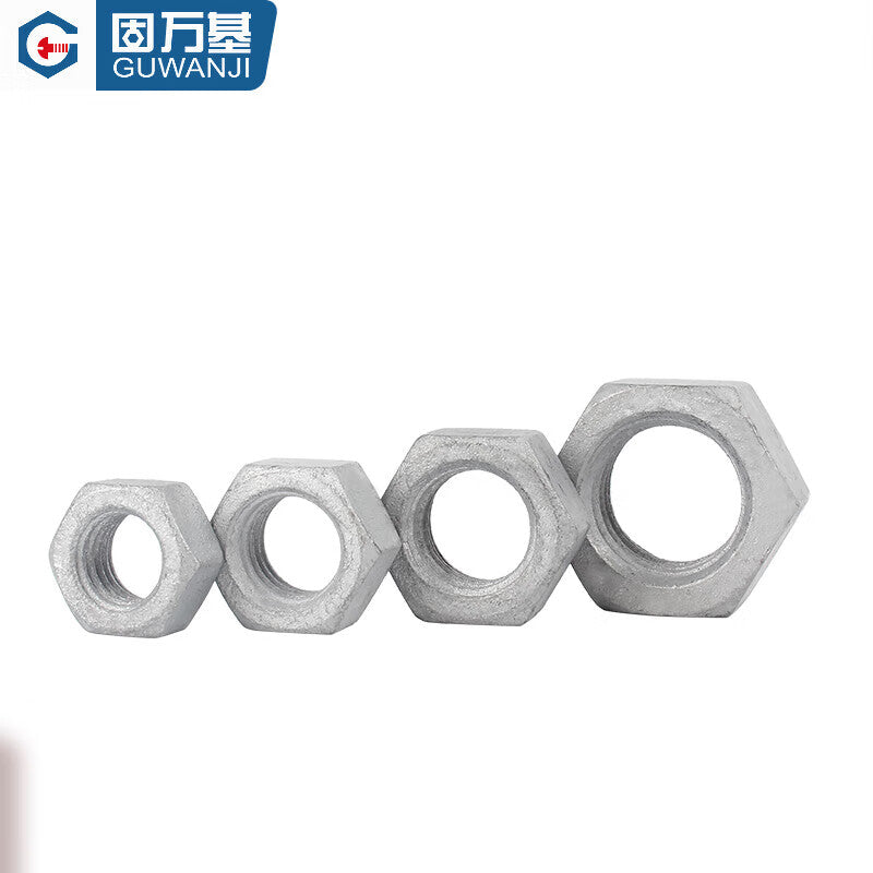 GUWANJI hexagonal nuts, hot-dip galvanized hexagonal screw caps, grade 8 hot-dip galvanized expanded hole nuts, M12 [1 piece]