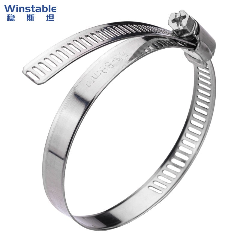 Winstein W506 (10 pieces) 304 Stainless Steel Hose Clamps, Strong Fixing Clips, American-Style Communication Clamps, Fastening Diameter 40-63mm