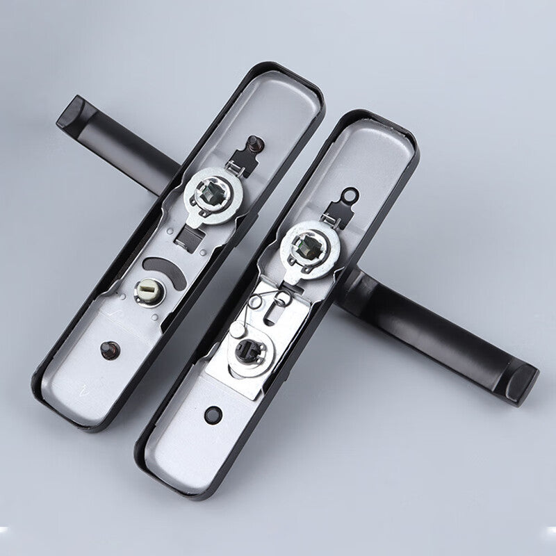 Deqi Indoor Bathroom Door Lock, Bathroom Door Handle, Keyless Lockable Single Latch Lever Handle Lock, Single Latch - Black Lever Handle (Lock housing optional, size 35/40). Please specify lock housing when ordering.