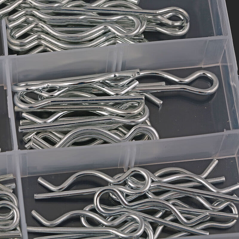 Bairuite wave spring pins, galvanized cotter pins, type B pins, bolt pins, latch pins, R-type pin combination sets (80 pieces).