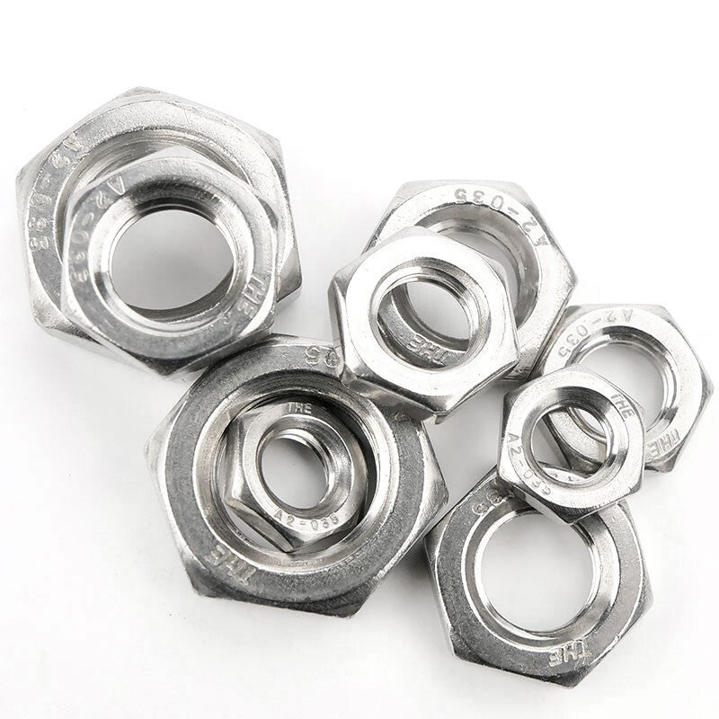 Haisdike HKYC-61 304 Stainless Steel External Hex Socket Thin Nut GB6172 304-M20 (10 pieces)