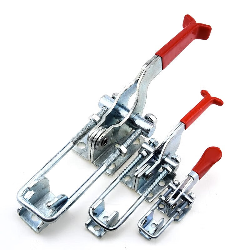 Shanhe Industrial Products 304 Stainless Steel Quick Clamp Adjustable Hook-and-Lock Lock Box Clamp Horizontal Clamp Door Bolt Type Pliers Medium/Round Handle (Material: 304 Stainless Steel)